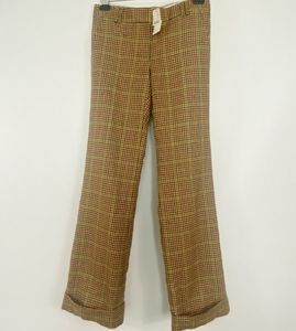 j crew espresso plaid wool city- fit  pants
